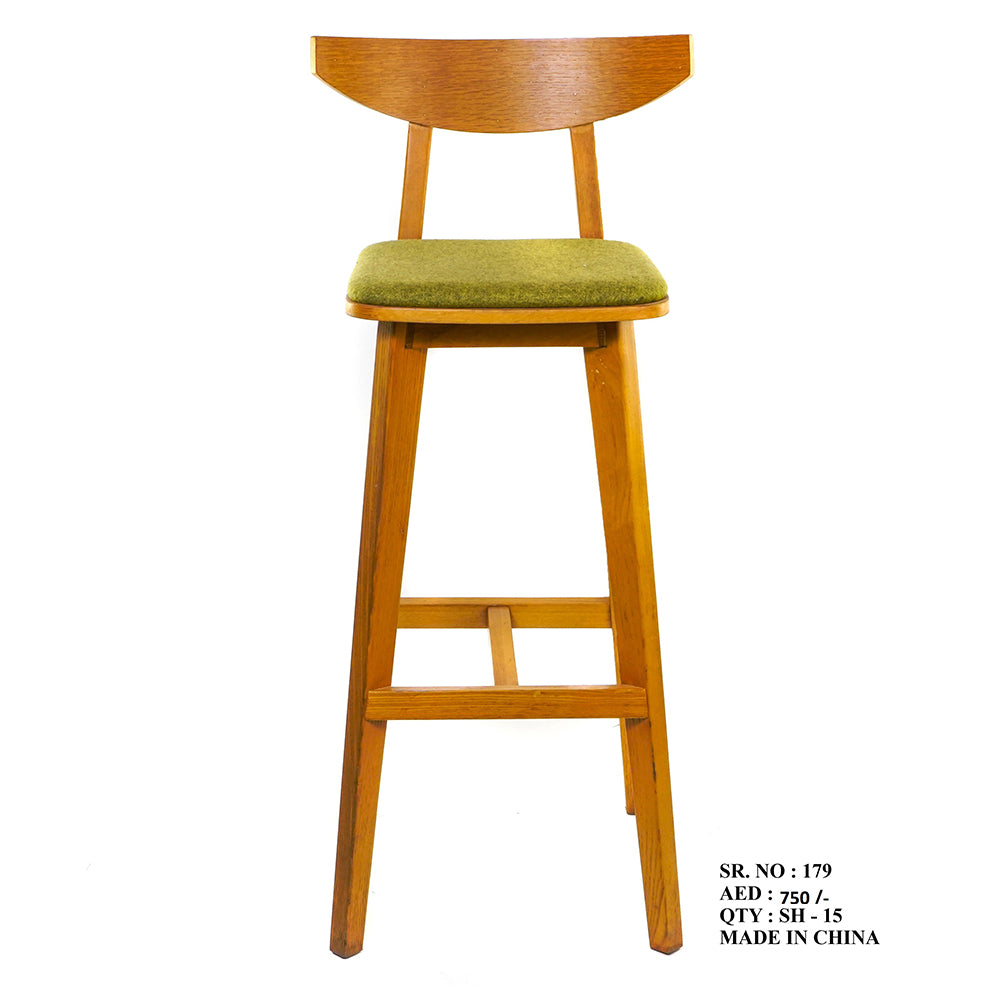 Chair Cafe Wooden With Curve Back