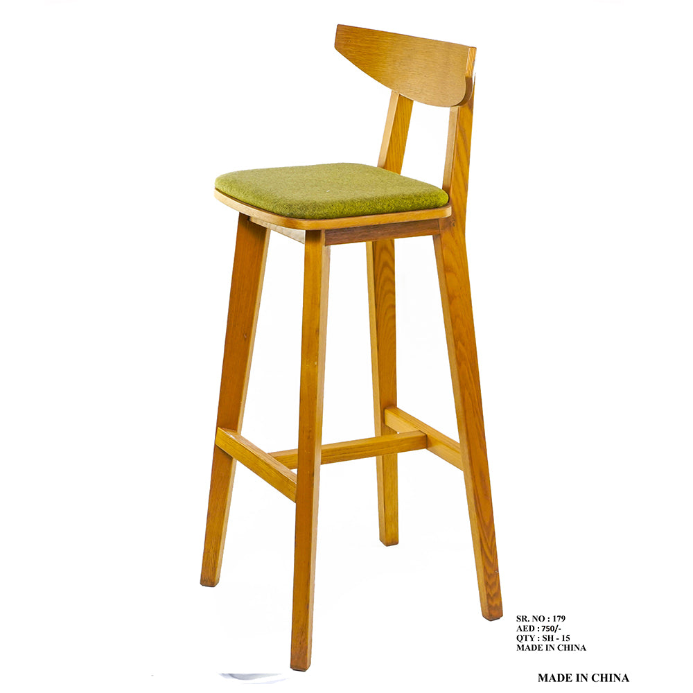 Chair Cafe Wooden With Curve Back