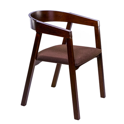 Chair Wooden Dark Brown Curve