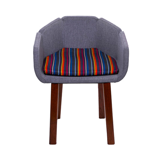 Chair Wooden Petal Grey & Colourful Seat