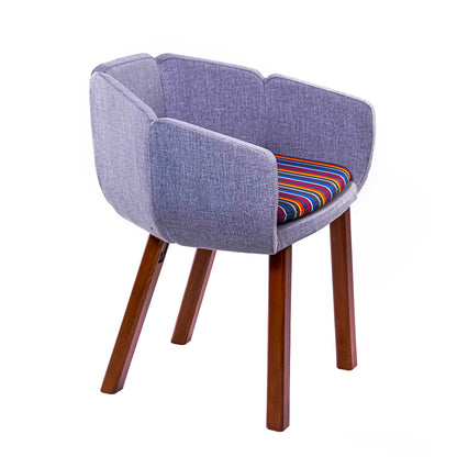 Chair Wooden Petal Grey & Colourful Seat