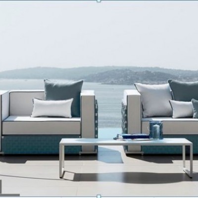 SOFA OUTDOOR LILY  2 -SEATER WITH 2 CHAIR ARM & 1 CENTRE TABLE