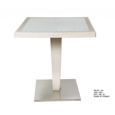 TABLE PLASTIC ANTARES 70x70 WITH GLASSIROKO -TUR WENGECHROME