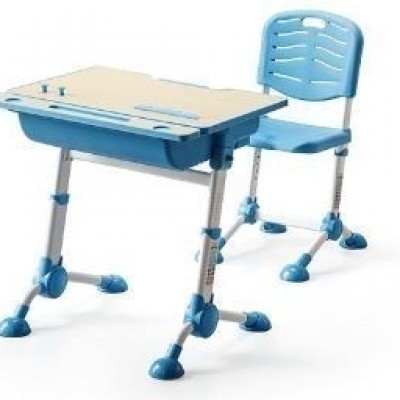 CHAIR FOR KIDS ADJ WITH TABLE ADJ BLUE C