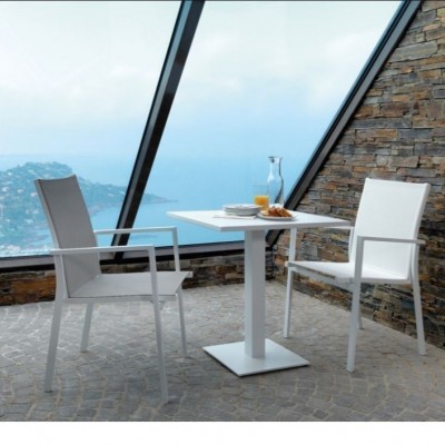 TABLE AND CHAIR MAIORA (1+2)SQUARE  80X80 -IT GREY +40X40X72 -IT WHITE