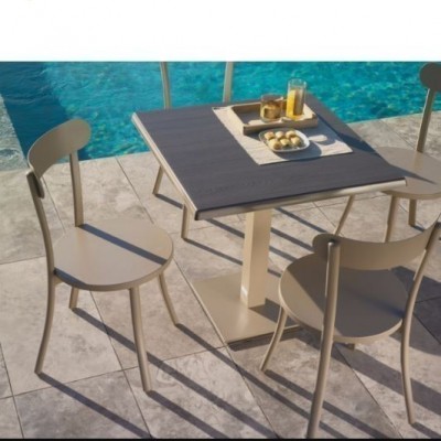 TABLE AND CHAIR BISTRO  (1+2) ROUND 80 - BEACH WOOD+40X40X72 -IT DOVE