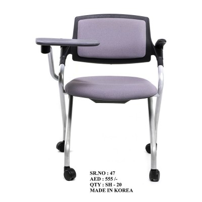 CHAIR FOR TRAINING WITH DESK BLACK KOR